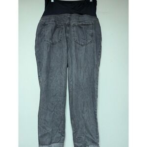 Isabel Maternity Ingrid & Isabel Gray Boyfriend Jeans Crossover Panel Size 14